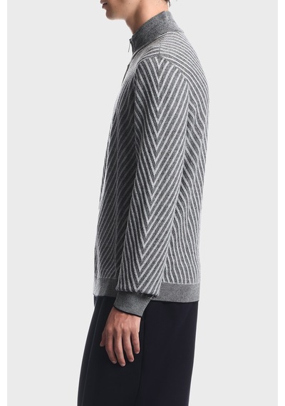 Emporio Armani Yünlü Fermuarlı Polo Yaka Kazak Erkek Kazak Em006316 Af27942 Fc018 Siyah
