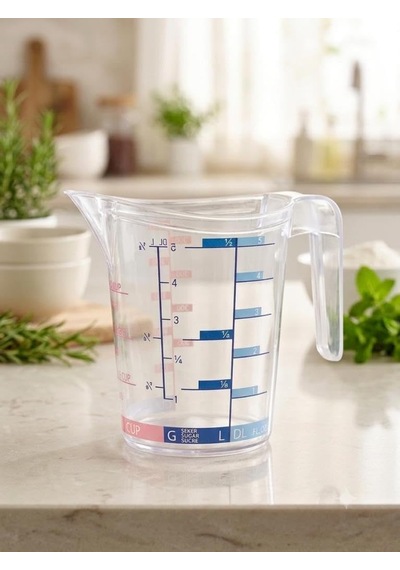 Çok Amaçlı Dereceli Ölçü Kabı 500 Ml - Un, Şeker Sıvı Ve Katı Ölçekli Hazne Ergonomik Maşrapa Diğer