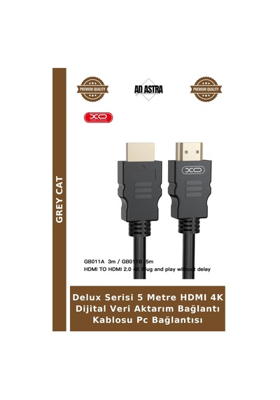 Delux Serisi 5 Metre Hdmı 4k Dijital Veri Aktarım Bağlantı Kablosu Pc Bağlantısı