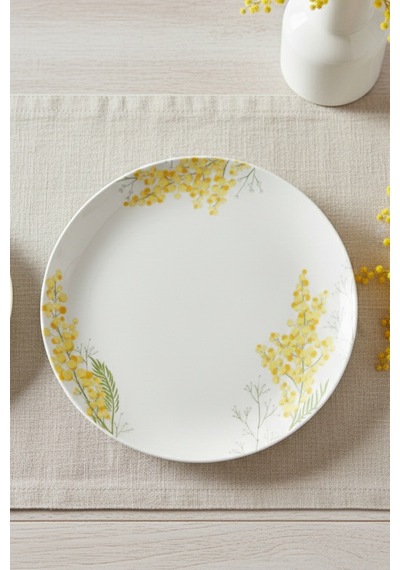 Rakle Mimosa Seramik 4'lü Servis Tabağı Seti 25,5 Cm Çok Renkli