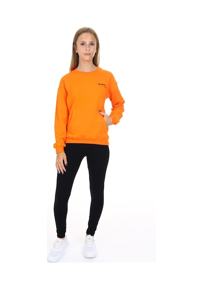 Toontoy Kids Toontoy Kız Çocuk 2'li Takım Baskılı Bisiklet Yaka Düşük Omuz Cepli Sweatshirt & Basic Düz Tayt Turuncu Toontoy Kids Toontoy Kız Çocuk 2'li Takım Baskılı Bisiklet Yaka Düşük Omuz Cepli Sweatshirt & Basic Düz Tayt Turuncu