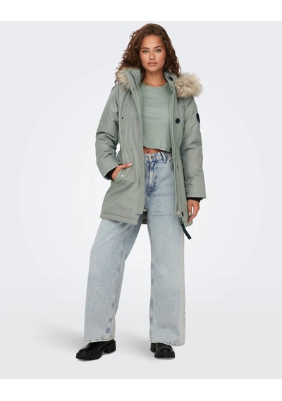 Only Kapüşonlu Yeşil Kadın Parka 15304625 001