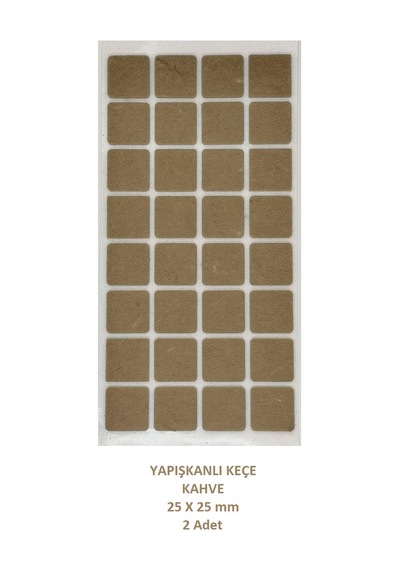 Zemin Koruyucu, 25x25 mm Keçe, Kahve (2 Adet)