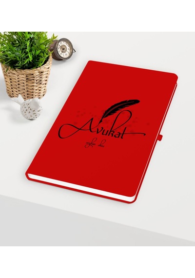 Kişiye Özel Avukat Temalı Kırmızı Defter - 6