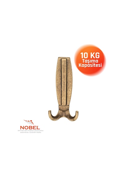 Best Lüks Portmanto Askı, Metal, Vestiyer Askı, 230 Gr, Dolap Askılık, Duvar Askılığı, Antik Sarı Vidalı