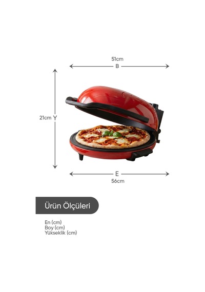 Lorenzo Pietra 12in1 Pizza Makinesi Lahmacun Tandır Ekmeği Bazlama Ve Fırın Yemekleri + Tepsi