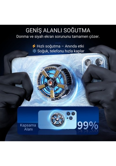 Polham Profesyonel 7000rpm Turbo Buz Tipi Manyetik Telefon Soğutucu Magsafe Uyumlu, Rbg Led Işıklı