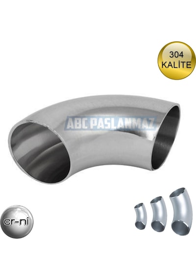 Paslanmaz Krom Patent Dirsek 90° 304 Kalite (Ölçü Seçiniz)