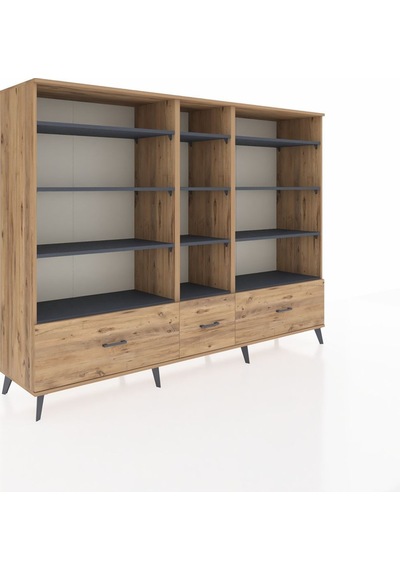 Hyperion Dolap 12 Raflı 3 Çekmeceli 220x44x163 Çam-antrasit/çam Antrasıt/atlas Çam - Atlas Çam Hyperion Dolap 12 Raflı 3 Çekmeceli 220x44x163 Çam-antrasit/çam Antrasıt/atlas Çam - Atlas Çam