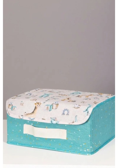 Tex Republic Baby Kapaklı Kutu - Bebek Odası Düzenleyici 30 X 22 X 15 Cm Mavi