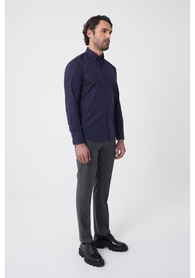 Bisse Regular Fit Erkek Uzun Kol Cepsiz Pamuk Lacivert Gömlek Gmczg250134 C39 Lacivert