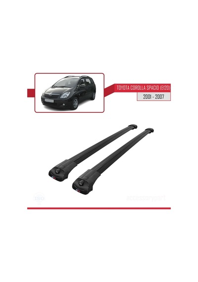 Toyota Corolla Spacio E120 2001-2007 Arası İle Uyumlu Ace-1 Ara Atkı Tavan Barı Siyah