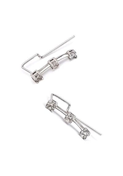 Zirkon Taşlı Gümüş Tek Earcuff Küpe