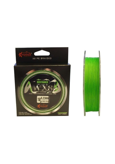 Captain Distance Wx8 Örgü Spin İp Misina 150mt Light Green Standart - 0.12 Mm