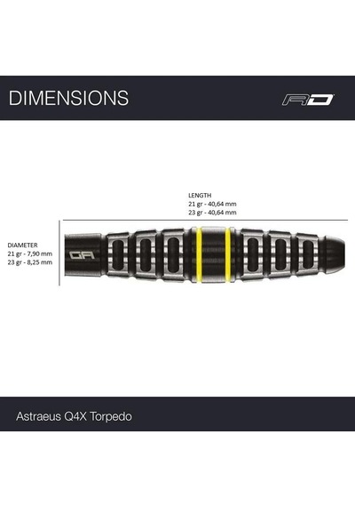Red Dragon Astraeus Q4x Torpedo % 90 Tungsten Çelik Uçlu Dart Oku