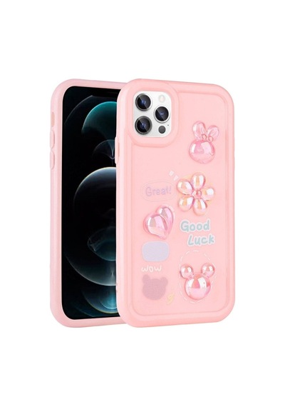 Apple Uyumlu  iPhone 12 Pro Max Kılıf Kabartma Figürlü Parlak Zore Toys Silikon Kapak