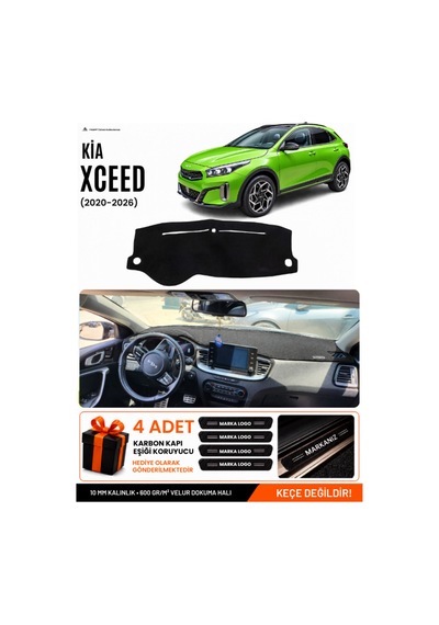 Kia X-ceed 2020-2025 Uyumlu Torpido Koruma, Torpido Örtüsü, Torpido Kılıfı - Siyah