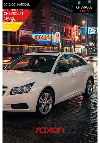 Chevrolet Cruze 2012-2016 Batman & Yarasa Ayna Kapağı Parlak Piano Black Sport
