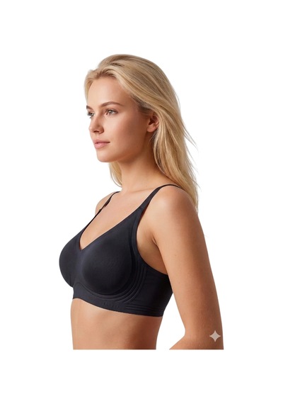 New Bra 6701-kadın Desteksiz B Cup Hayalet Sutyen Siyah