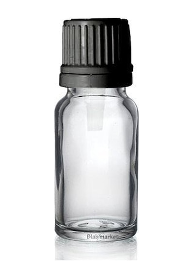 Şeffaf Cam Şişe İçten Damlalıklı Kapak 10 Ml 25 Mm 20 Adet