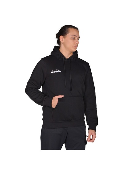 Diadora Bergamo - Erkek Siyah Pamuklu Spor Sweatshirt