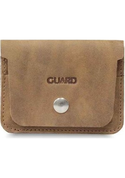 Guard Taba Crazy Patlı Kartlık Hakiki Deri Erkek / Kadın P5227 Taba