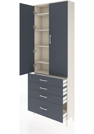 Arges Dolap 5 Raflı 4 Çekmeceli 2 Kapaklı 88x30x243 Aytaşı-an... Aytaşı