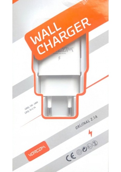 Vorcom V75 Beyaz Type-C 2100 Mah Şarj Seti
