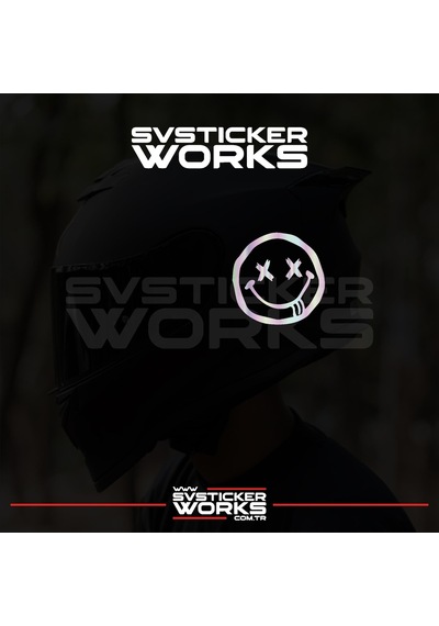 Smile Yazılı Kask Sticker Tüm Kasklar Uyumlu Tek Yön 1 Adet Hologram