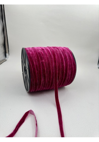 Paşateks- 1 Cm Düz Kadife-5 Metre -kl.bordo