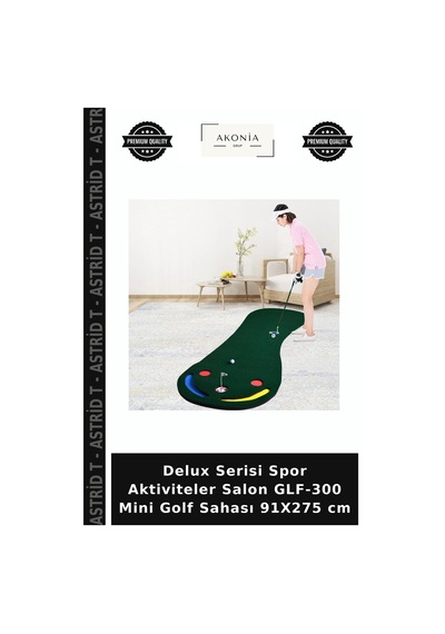 Delux Serisi Spor Aktiviteler Salon Glf-300 Mini Golf Sahası 91x275 Cm Çok Renkli