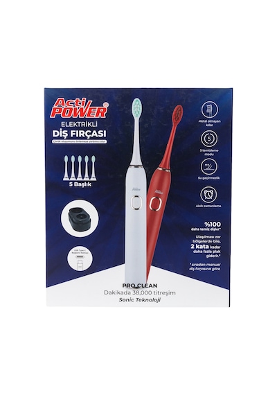 Acti Power Pro Clean Elektrikli Şarjlı Sonic Diş Fırçası + 5 Yedek Başlık