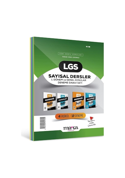 8. Sınıf LGS Sayısal Dersler 1. Dönem ve Genel Konular Deneme Sınavı- Marka Yayınları