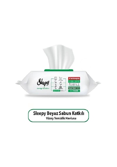 Sleepy Easy Clean Beyaz Sabun Katkılı Yüzey Temizlik Havlusu 3 Adet 3x100 300 Yaprak Tekli