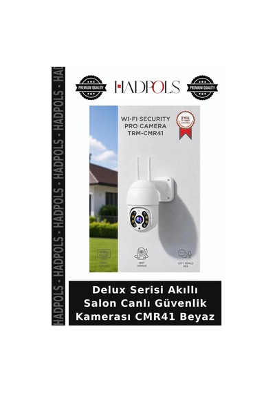 Delux Serisi Akıllı Salon Canlı Güvenlik Kamerası Cmr41 Beyaz