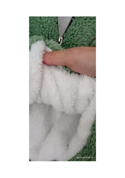 Azra Peluş Ayıcıklı Mont Yeşil