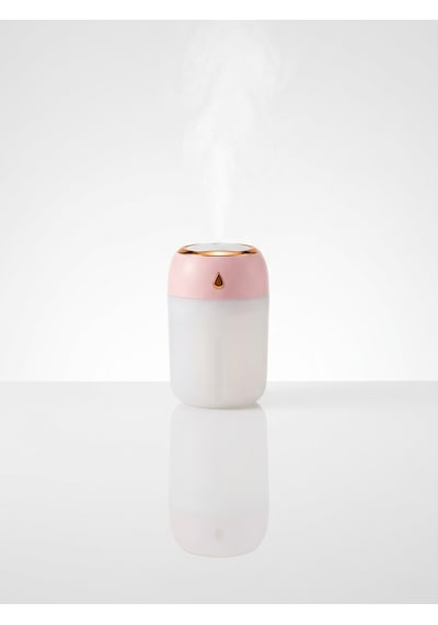 Ultrasonik Sessiz Hava Nemlendirici - Rose Gold Detaylı Buhar Makinesi Pembe 330 Ml