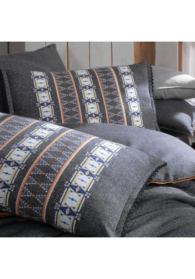 Tomris King Size Battal Boy %100 Pamuk Flanel Pazen Nevresim Takımı Gri Gri