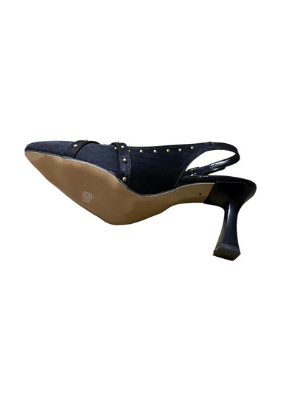 Yaren Moda Kadın Kadeh Topuklu İşlemeli Arkası Açık Stiletto Siyah - 870536469 Siyah