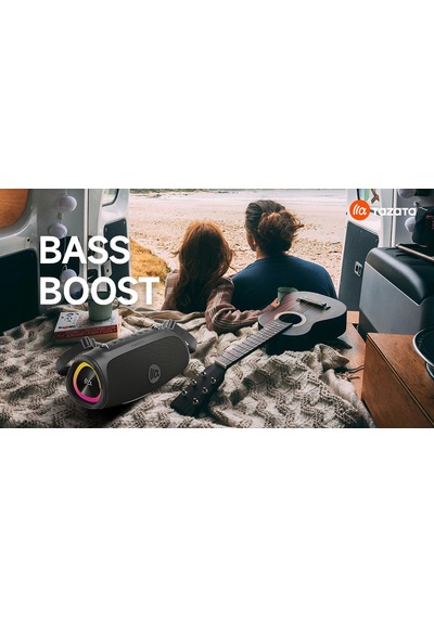 Tazata Boomblast Mini Bluetooth Hoparlör - Siyah - 60w Ipx7, 10 Saat Şarj, Powerbank, İnanılmaz Ses