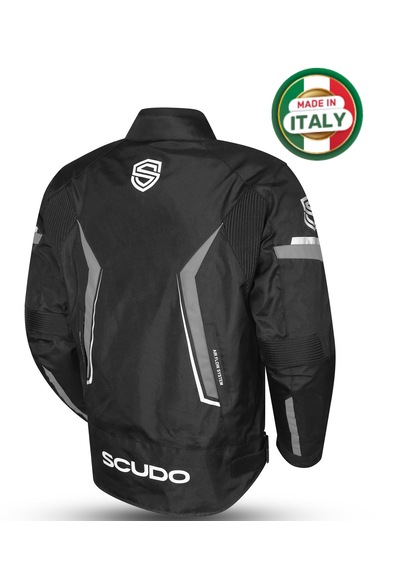Scudo Roma 4 Mevsim Erkek Motosiklet Ceketi Siyah/gri