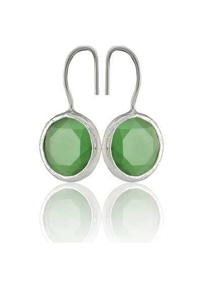 Kadir Jewellery Gümüş Kaplama Kadın Taşlı Küpe -el İşçiliği Ve Hipoalerjenik Küpe Yeşil