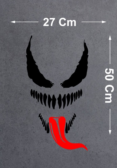 Venom Korkunç Öfke Sticker - Araba Oto Motosiklet Karavan Cam Sticker - 00138 50X27 Cm