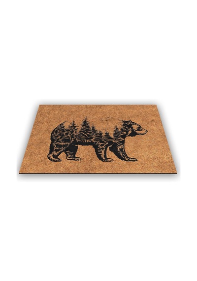 Tasarımlı Dekoratif Kapı Önü Paspas, Dış Mekan/ev İçi/banyo/mutfak/yatak Odası/giriş Paspasları Bear, 40x60 Çok Renkli