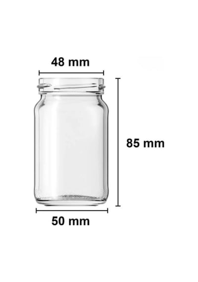 6 Adet 105 Ml Cam Kısa Kavanoz Siyah Metal Kapaklı Baharatlık Saklama Mama Şekerleme Mum Şeffaf