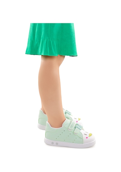 Kiko Kids Bart Cırtlı Işıklı Kız Bebek Spor Ayakkabı Su Yeşili