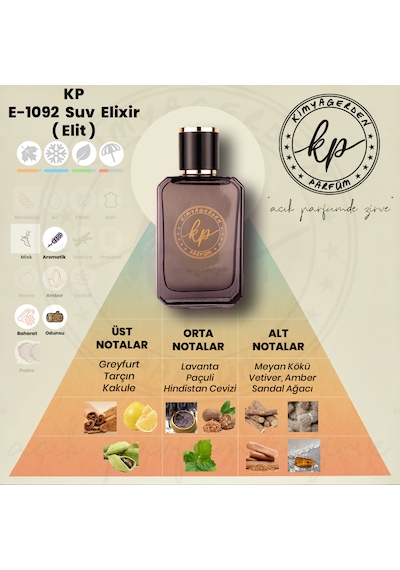 Kimyagerden E-1092 Erkek Parfüm Edp 50 Ml Elit Seri Baharat - Odunsu