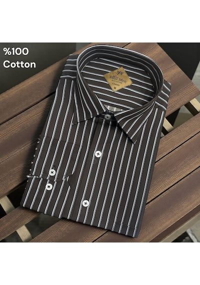 Klasik %100 Cotton Uzun Kollu Terletmeyen 4 Mevsim Gömlek Regular Kalıp Siyah