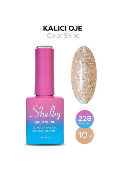 Shelby 10 Ml. A228 Işıltılı Renkli Kalıcı Oje