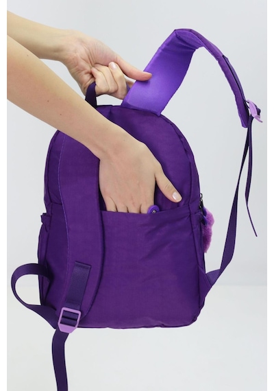 Probag Sevimli Peluş Figürlü Günlük Kadın Sırt Çantası Şık, Kullanışlı, Okula Ve Seyahate Uygun Mor
